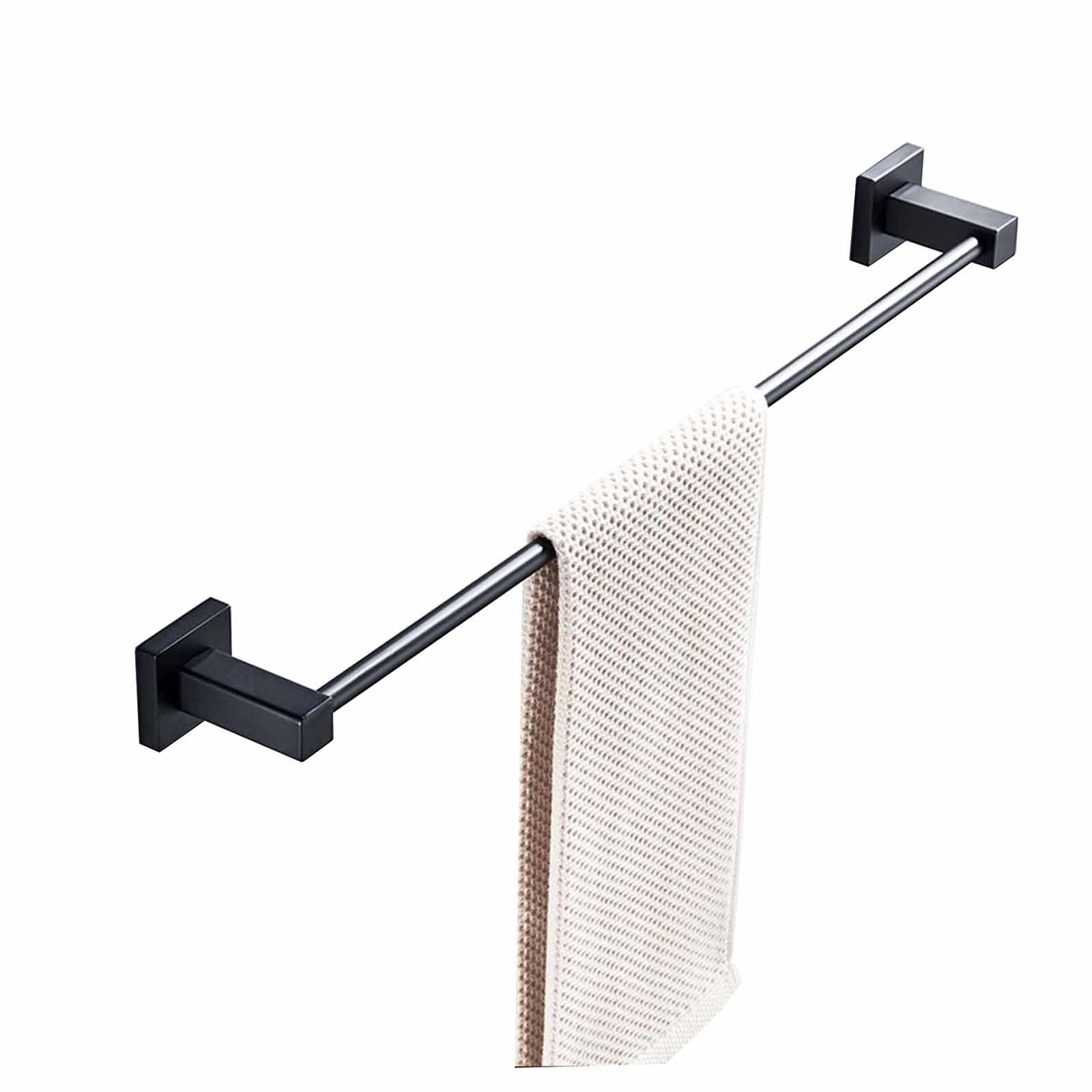 Porte-serviettes en acier inoxydable de 60 cm noir mat au design carré épuré