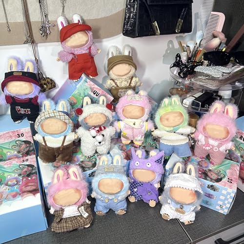 Labub Poppenkleding 17cm - Hoodie + Joggingbroek + Accessoires - Speciaal voor Model 1e/2e/3e Generatie (Staand & Zittend Geschikt voor: pop mart /labub (A24)