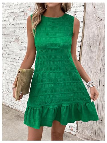 SOLY HUX Women's Tie Back Sleeveless Ruffle Hem Dress Summer Short Dresses4