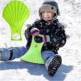 YIDYFA Schneeschlittenbrett Outdoor Kunstoff Ski Boards, Kinder Winter Ski Pad Snowboard Sandbrett Schlitten Ski Board Schlittenfahren Kinder Erwachsene (B-Grün)
