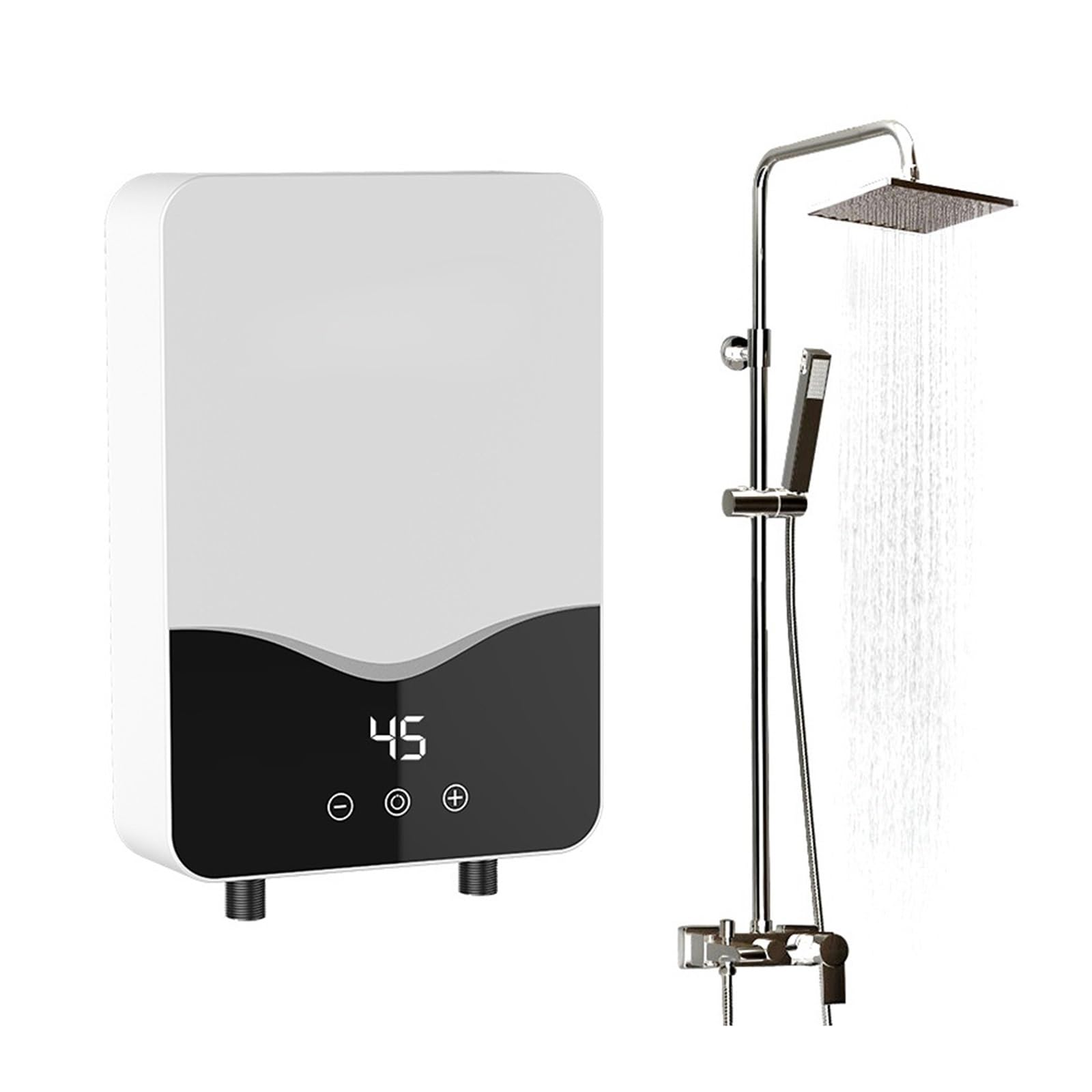 Elektryczny podgrzewacz wody przepływowy, 5500W Elektryczny Podgrzewacz Ciepłej Wody Natychmiastowy Bezzbiornikowy Podgrzewacz Wody Łazienka Prysznic Wielofunkcyjny Podgrzewacz Ciepłej Wody Do Użytku