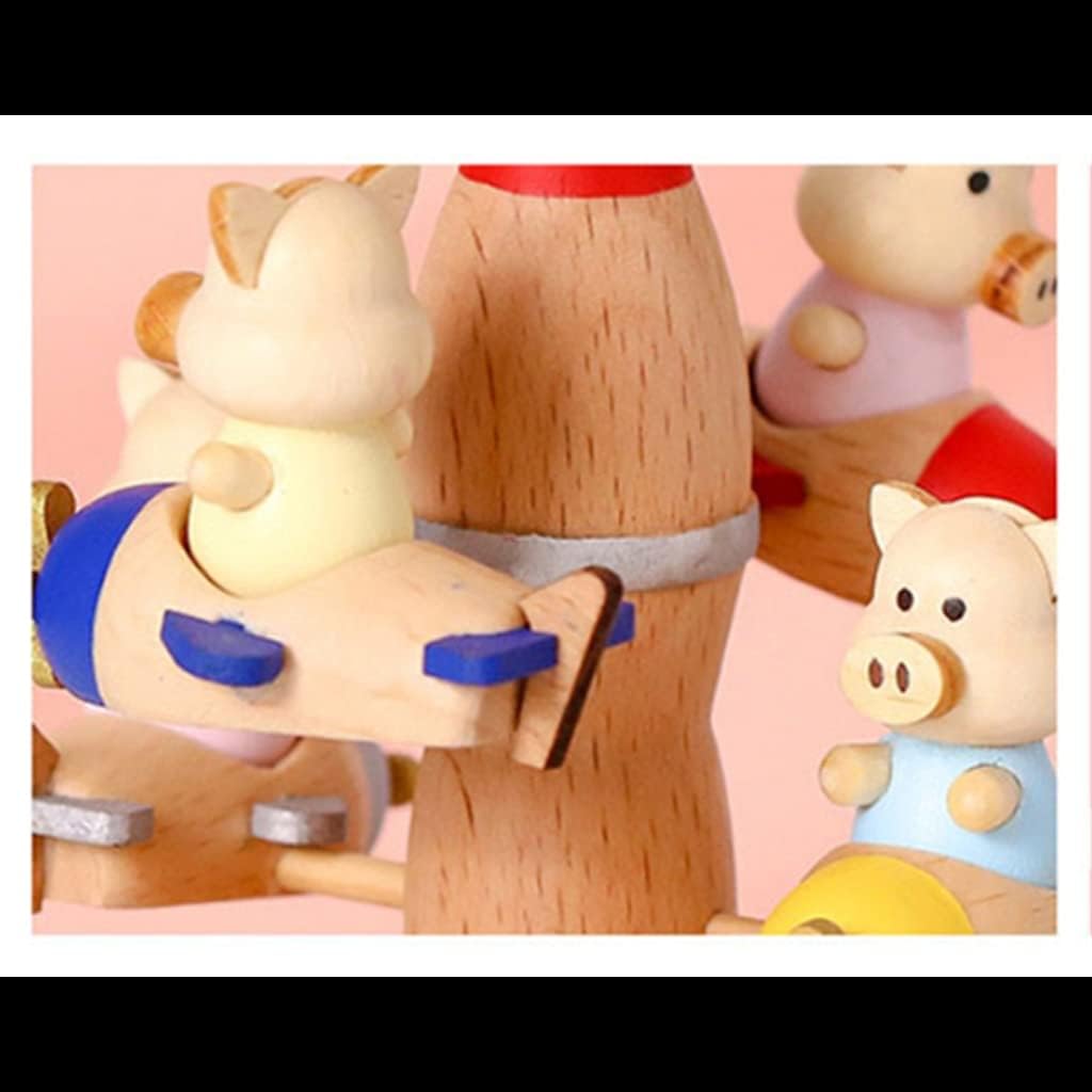 Rotating Music Box Sky City Music Box Woodworking Gifts Home Decoration Accessories image 4