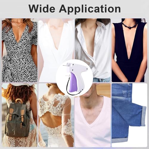 Aurivee Pistola Per Cucire Bianca Con 5 Aghi, Riparazione Rapida Abbigliamento, Senza Cucito Per Orli & Riparazioni, Include 500 Fermagli Neri E 500 Bianchi - 7