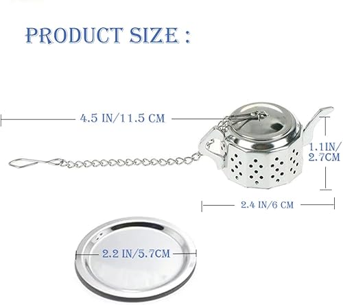 Miniatura 2 de Nature Blossom - Paquete de 2 teteras de acero inoxidable con bandejas de goteo, cuchara y cepillo de limpieza suave, filtro de bebidas de especias