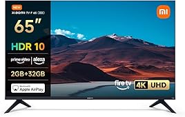 XIAOMI TV F 65, 65 Pulgadas (165 cm), 4K UHD, Smart TV, Fire TV, Control por Voz Alexa, HDR10, MEMC, 60Hz con 120Hz Game Boost Mode, 2GB+32GB, Compatible con Apple AirPlay, 2025