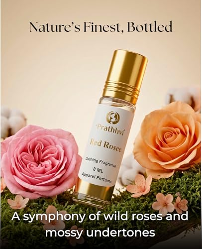 Image of Red Rosee Attar Roll-On Perfume Oil 8 ml | Alcohol Free | Long Lasting Rich Fragrance | Men & Women | Pocket Size Travel Friendly Roll On | Daily Wear