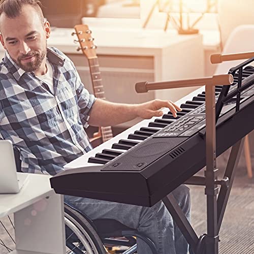 24Hocl 61 Keys Keyboard Piano Lighted Keys For Kids Teens Beginners Birthday Children's Day Best Gift, Electronic Portable Digital Music Piano With Mic, Music Stand, Powered By Ul Adapter/Battery #TOP6