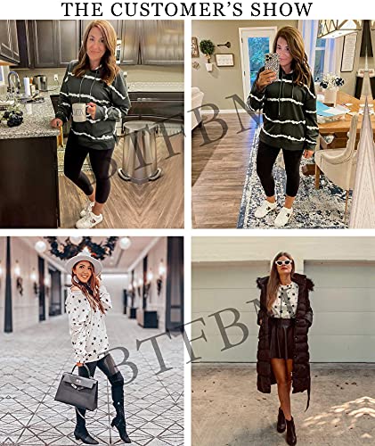 BTFBM Women Sweatshirts Tie Dye Print Striped Color Block Long Sleeve Comfy Loose Soft Casual T Shirts Pullover (S-2XL) (Hoodie Stripe Pink, Large)