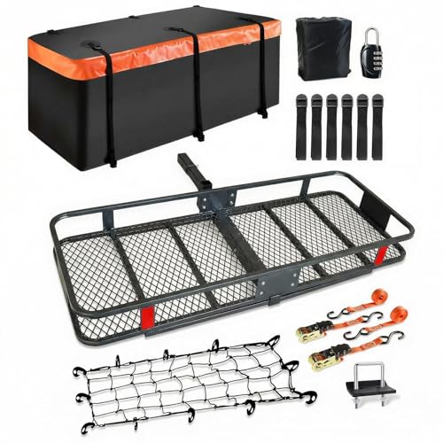 60" Hitch Cargo Carrier With Waterproof Bag Set