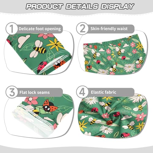 Girls Basic Leggings Baby Girls Pants Ladybugs Bees Soft Footless Stretchy Tights Pants 4-10Y3