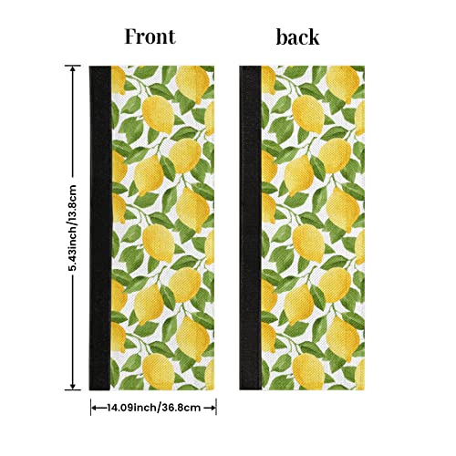 Image of Pardick Refrigerator Door Handle Covers Set of 2 Yellow Lemon Leaf Washable Fridge Dishwasher Mocrowave Oven Door Decor Protector Handle Cover Keep Your Kitchen Appliance Clean from Food Stains