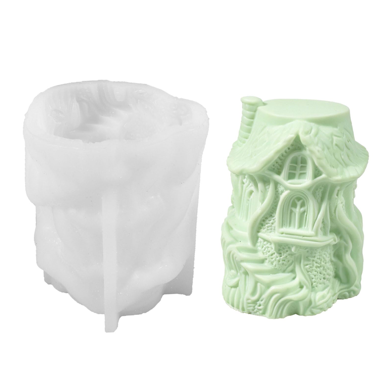 Greabuy Jellyfish Tree Stump Silicone Molds Easy Demold Multipurpose Silicone for Making Soap Render Craft Supplies