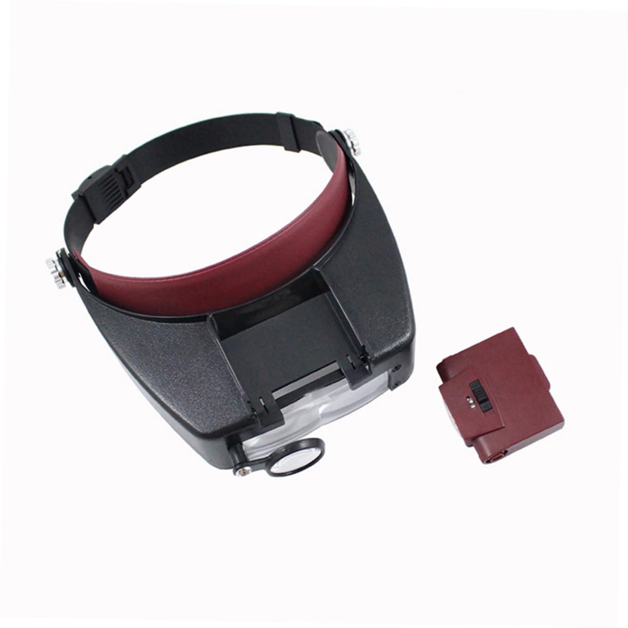 SHERCHPRY LED Headband Magnifier with Head Helmet Style Magnifying Glasses for Jewelry Repair and Electronics Includes Removable Bright LEDs No Battery