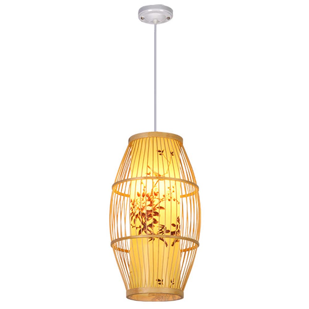 Abat-jour de plafonnier vintage en bambou pour chambre