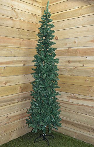 2.2m (7.5ft) Plain Green Spruce Pine Slim Christmas Tree