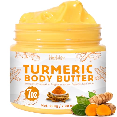 Turmeric Face Cream All Natural Skin Brightening Lotion Turmeric Whipped Body Butter for Dark Spots Hyperpigmentation Turmeric Skincare Cleanses Fights Acne Evens Tone Scars Sun Damage