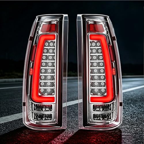 OKSIWA LED Tail Lights Compatible with 1988-1999 Chevy Silverado GMC Sierra C/K 1992-1999 GMC Yukon/Chevy Suburban 1995-2000 Tahoe 99-00 Escalade Bright Rear Lights Plug N Play Waterproof Clear Lens