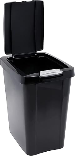 Miniatura 3 de Sterilite 10439004 Papelera de plástico negro TouchTop de 7.5 galones