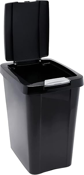 Sterilite 10439004 7.5 Gallon Black Plastic TouchTop Wastebasket