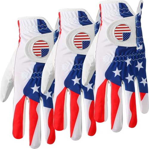Guantes de golf para hombre para cualquier jornada de juego con mano derecha e izquierda y marcador