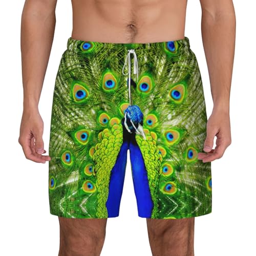 Short de bain paon bleu homme séchage rapide en maille