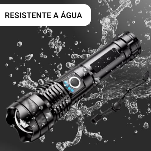 Lanterna Tática Militar T9 Potente Camping Farolete Luz Forte Zoom Alcance A Prova D'Água Resistent