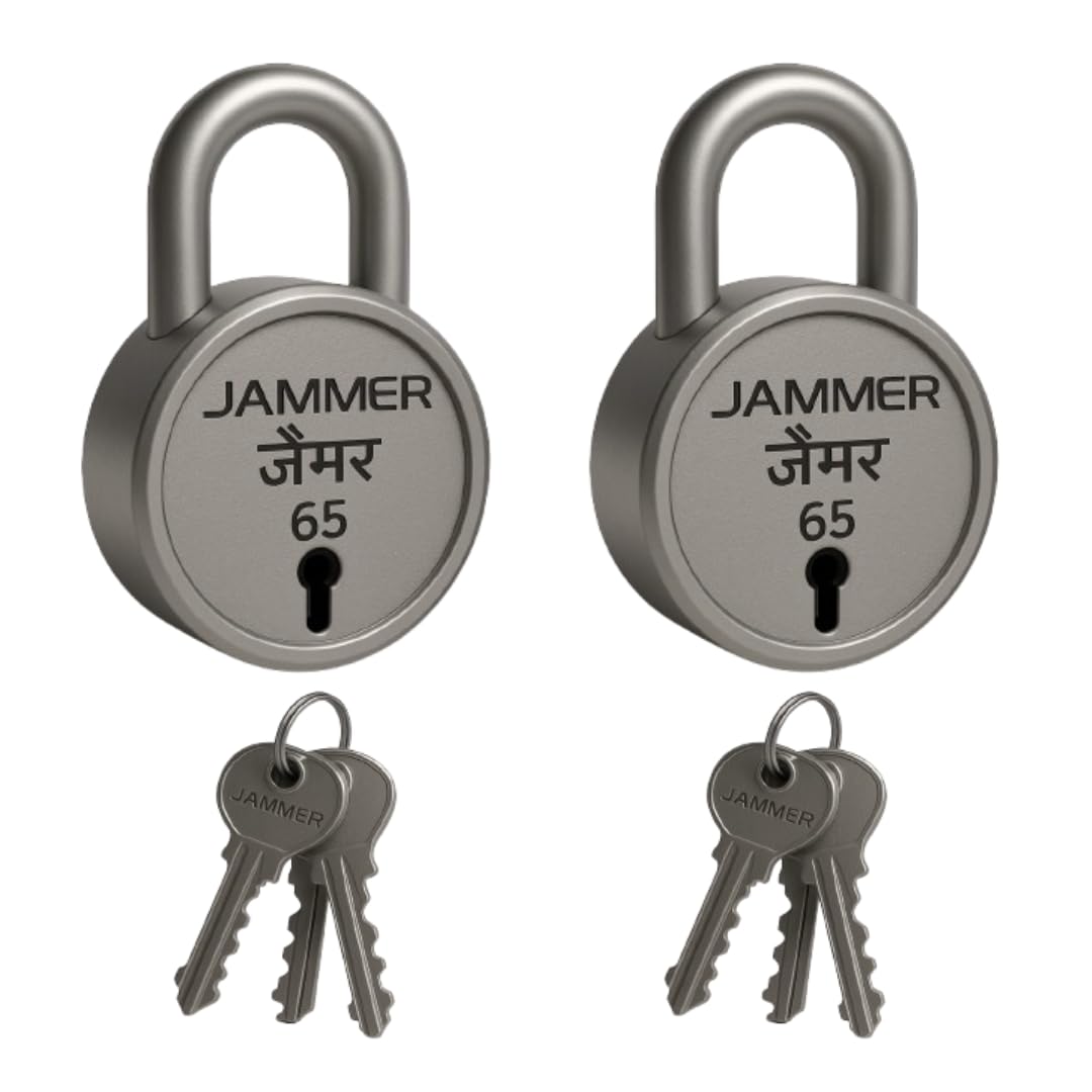 Jammer Round 65mm Lock with 3 Keys (Pack of 2) – Durable Steel Body, Rust Resistant, High-Security Padlock for Home, Office & Shops-image-8