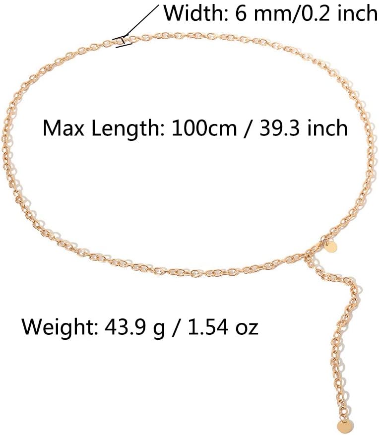 Jurxy Multilayer Alloy Waist Chain Body Chain for Women Golden Waist Belt Pendant Belly Chain Adjustable Body Harness for Jeans Dresses - Image 5