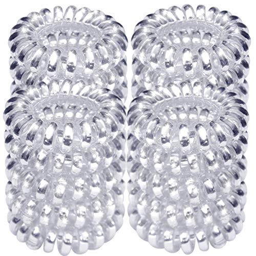 Quality Yes QY 10PCS Colorful Bright Colors Plastic Spiral Coil Wrist Band Key Ring Chain Glossy Solid Color