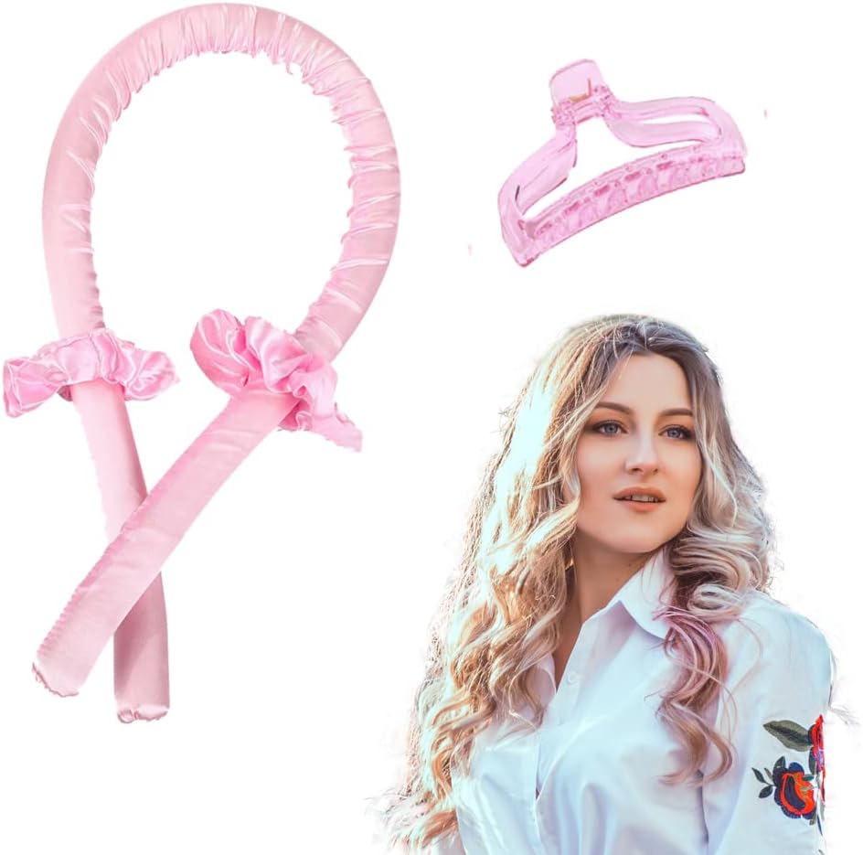 Naynay Heatless Hair Curlers, Heatless Curling Rod Headband for Long Hair,No Heat Curl Ribbon You Can To Sleep In Overnight, DIY Curl Ribbon Rod Wave Hair Styling Tools Kit For Women