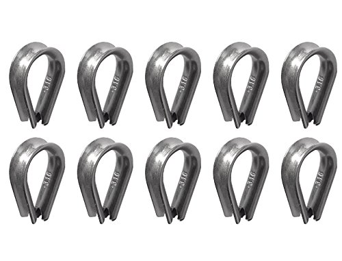 10 Pieces Stainless Steel 316 5mm Rope Thimbles Marine Grade for Rope Size 3/16