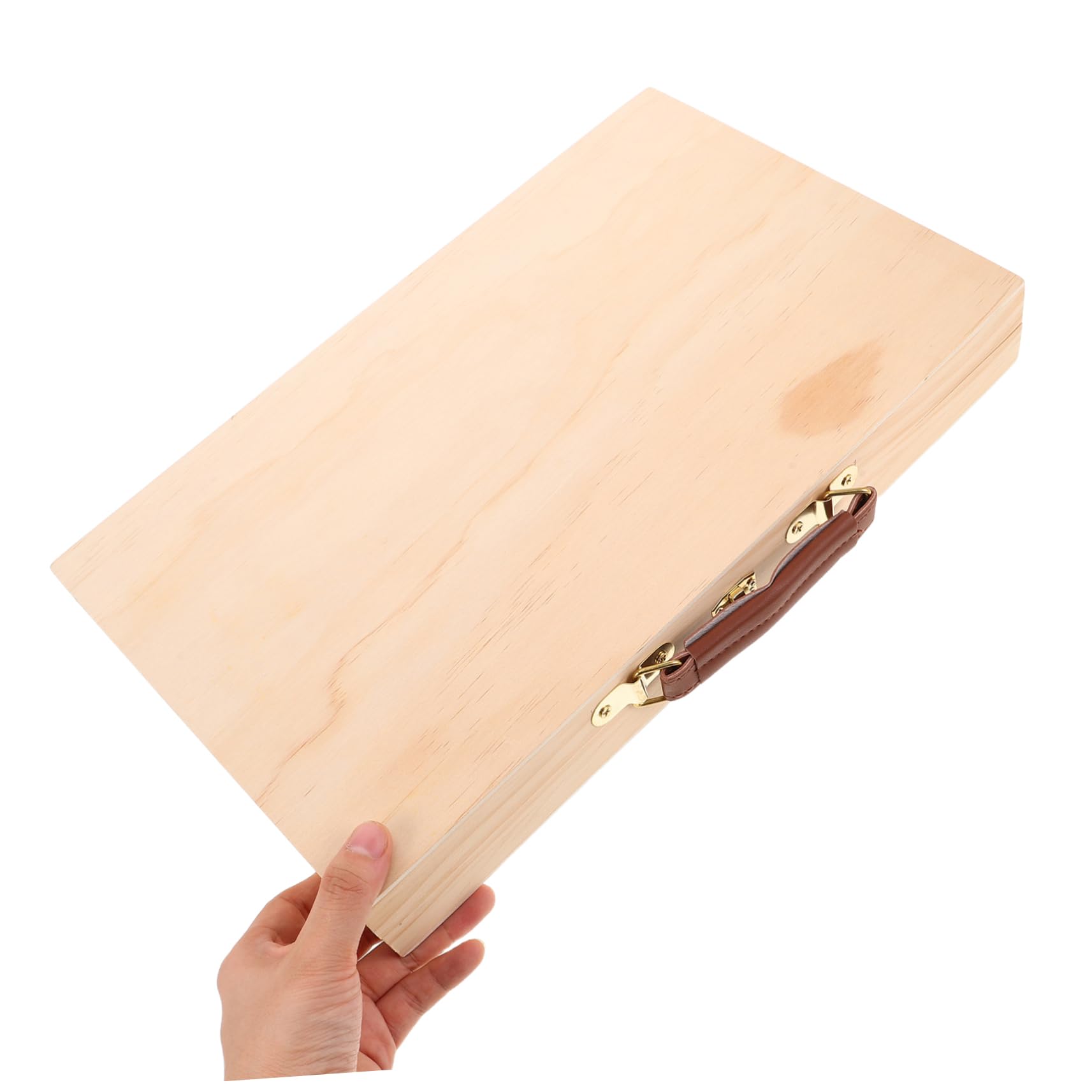 SOIMISS Caja de Almacenamiento de Madera Portátil y Ligera para Artistas con Compartimentos Múltiples y Asa Incorporada, Adecuado para Pinceles y Sellos en Estudio o Pintura al Aire Libre