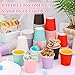 Giwrmu 100 Pack 3 oz Paper Cups, 3 oz Disposable Bathroom Cups, Mouthwash Paper Cups for mouthwash, Snack Cups, Espresso (Pink)