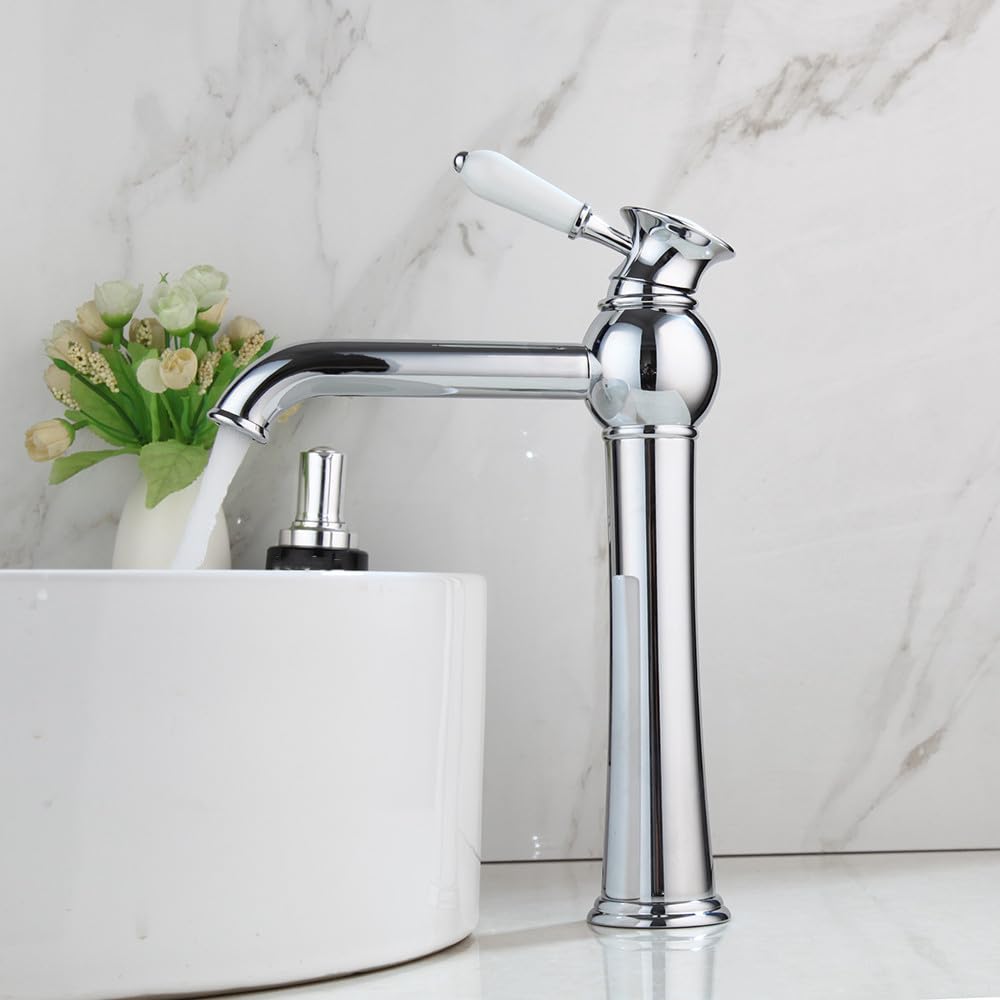 Mitigeur lavabo avec poignée légère en laiton chromé pour un contrôle précis