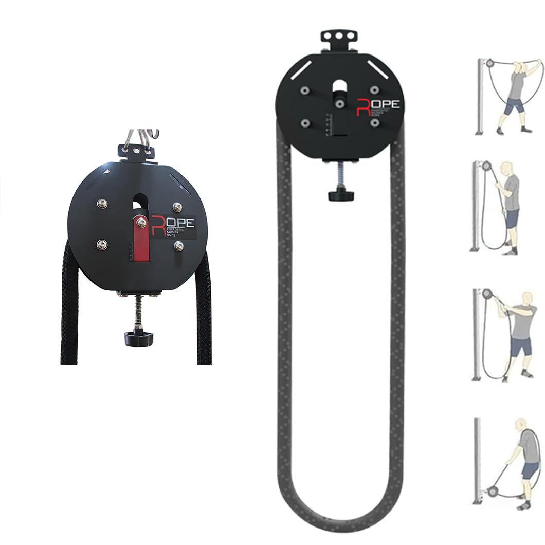 SULQING Home Gym Endless Rope Trainer, 13ft Premium Nylon Rope, 30kg Adjustable Resistance, Portable Cable Pulley Full Body Workout & Fitness Machine