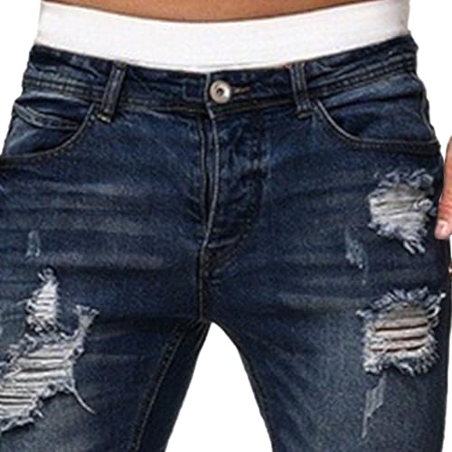 Men's Slim Fit Stretch Ripped Jean Fashion Skinny Outdoor Jean Pants Skinny Tapered Leg Casual Jeans2