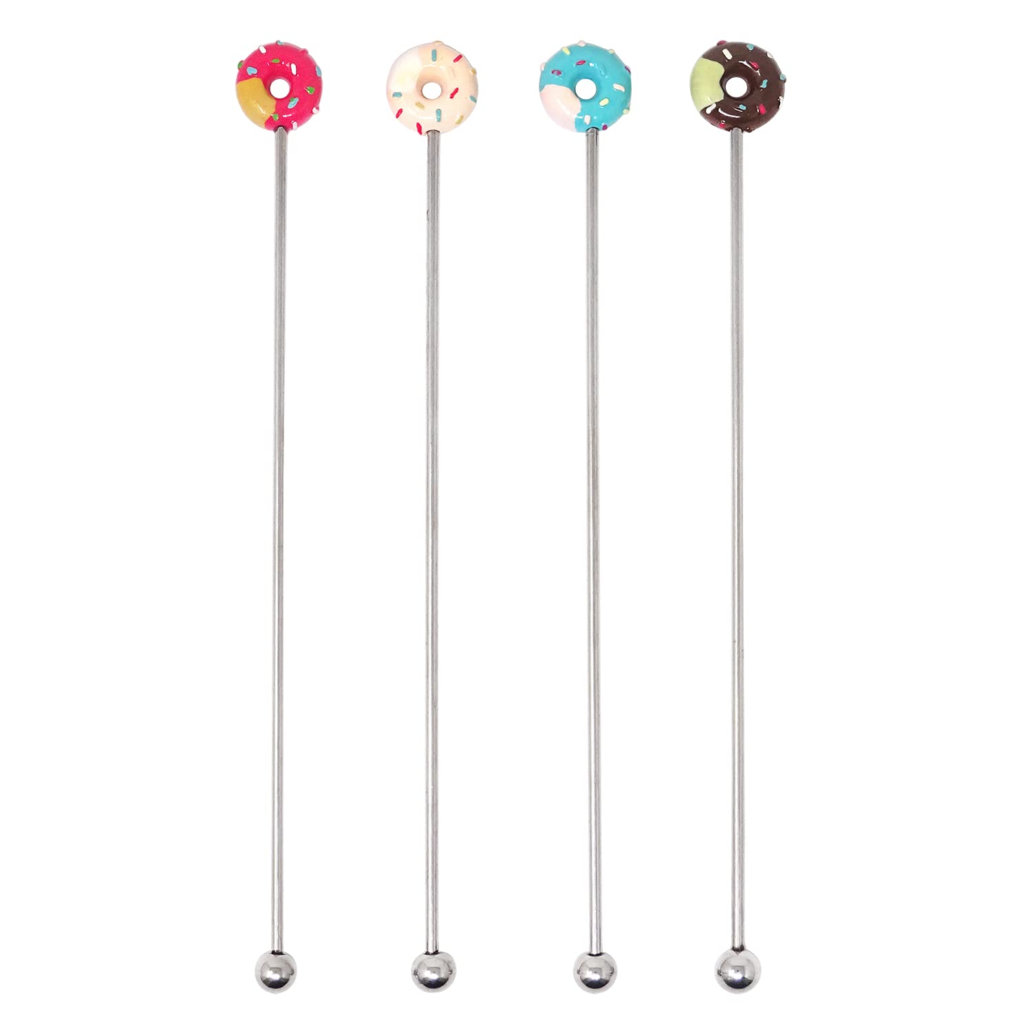 Amazon.com | Honbay 4PCS Donut Stainless Steel Swizzle Sticks