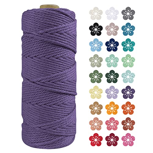 LEREATI Macrame Cord 2mm x 100m, Thick Macrame Rope Natural Cotton Rope Craft String