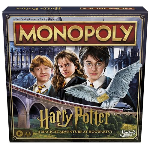 Monopoly Harry Potter Edition Board Game | A Magical Adventure at Hogwarts | Ages 8 and Up | 2 to 6 Players | Family Games | Gifts for Kids and Adults (English) by Hasbro Gaming - Used condition - CA$34.10