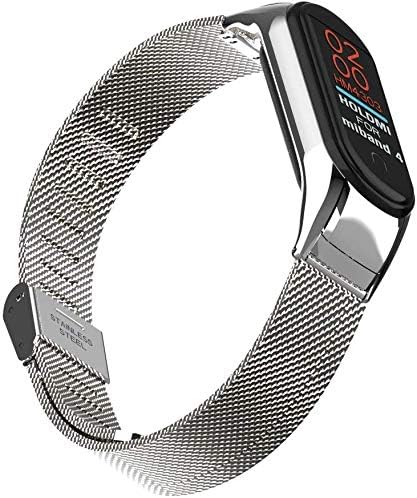 OLLIVAN for Xiaomi Mi Band 4 Strap, Mi Band 4 Mi Band 3 Wristbands Metal Replacement Bracelet Accessories Adjustable Wrist Straps for Xiaomi Mi Band 4 Mi Band 3 -No Tracker
