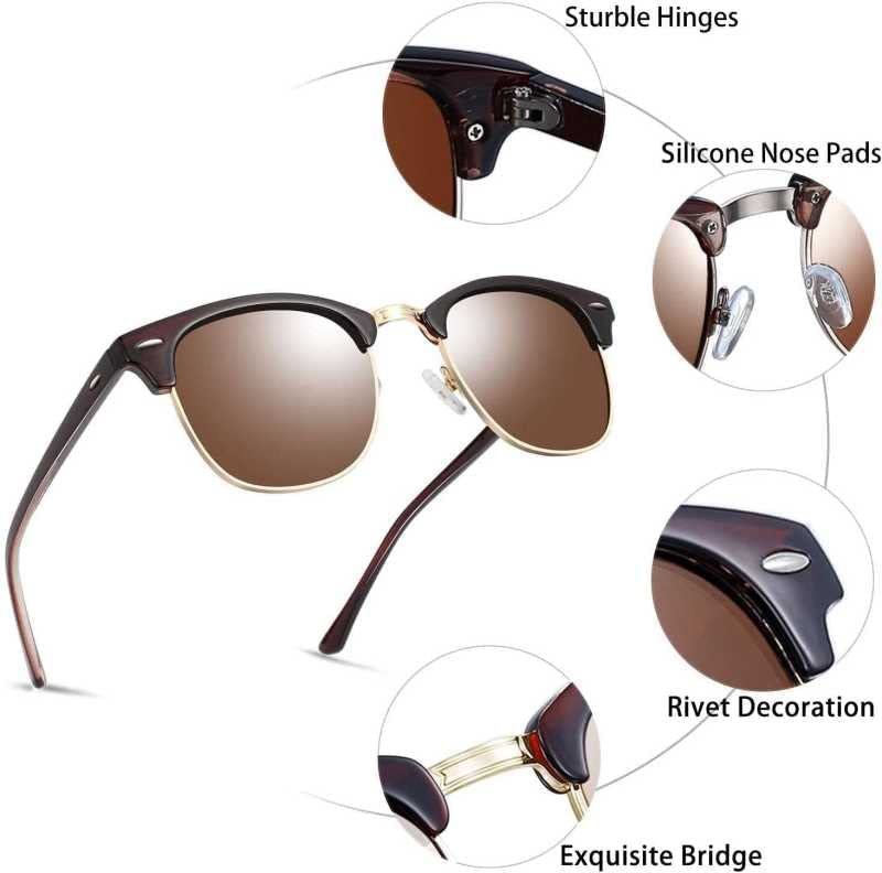 Image of CREEK Inferella CLUB MASTER Riding Glasses, 100% UV Protection, Mirrored Sunglasses For Men & Women CBM 12445