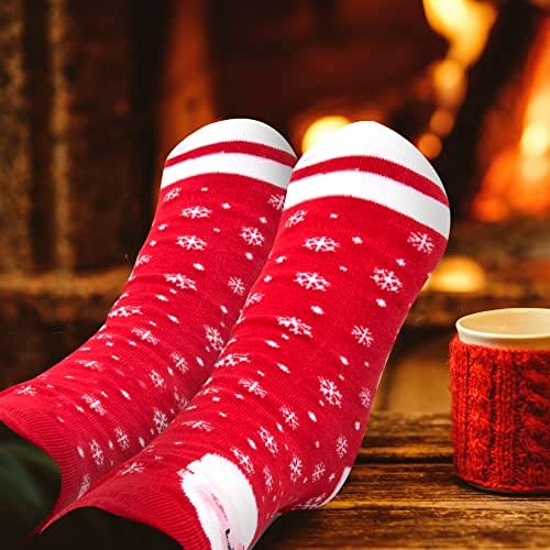 Duufin 8 Pairs Cotton Christmas Socks for Women Girls
