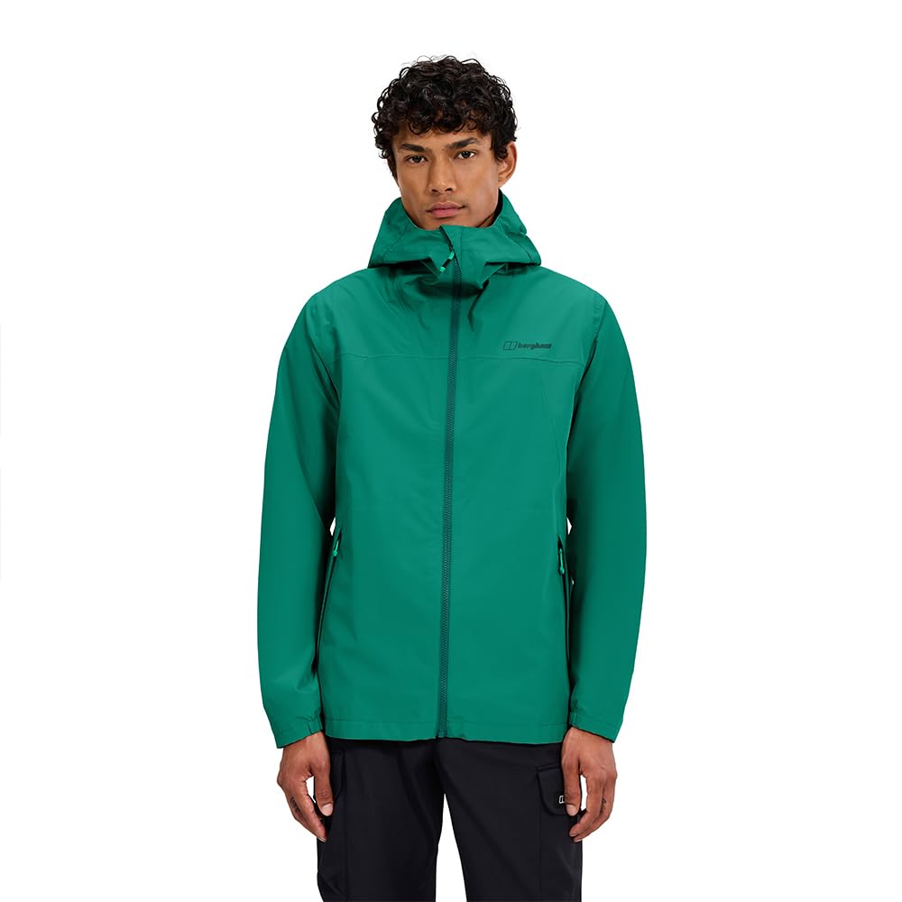 Berghaus Men's Deluge Pro Waterproof Shell Jacket | Adjustable | Durable Coat | Rain Protection Waterproof Jacket, Green, 3XL