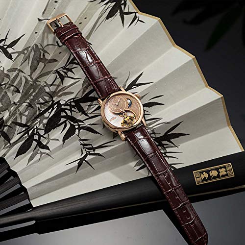 Image of TIME100 Tai Chi Dial Flywheel Moon Phase Hollow Automatic Watch for Men and Women