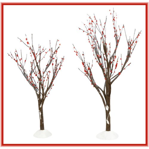 Department 56 Accessories for Villages Winter Berry Trees Accessory Figurine