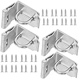 4 PCS 3 Inch Door Hasp Latch 90 Degree, KINJOEK Stainless Steel Right Angle Padlock Hasp, 2mm Extra Thick Security Door Clasp for Push Sliding Barn
