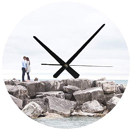 Mookase Reloj de Pared Circular Personalizado 20x0,5 cm con tu Propia Foto | Reloj de Madera con Foto, Texto o Imagen | Regalo Original
