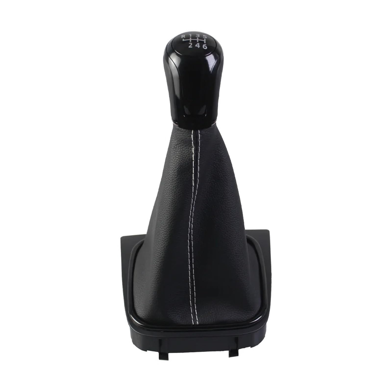 SAUANMNKTP Gearshift Knob for VW for Golf 5 MK5 2004-2008 Car 6 Speed Gear Shift Knob Gaiter Boot(Black 6-Speed)