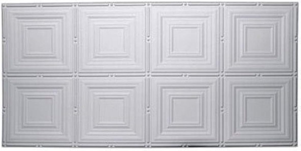 Global Specialty Products 2' X 4' 12" Square Pattern Thermoformed White Styrene Panel