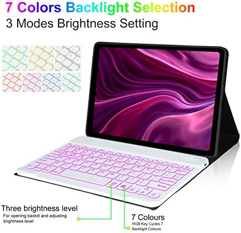 IVEOPPE Keyboard Case for Samsung Galaxy Tab S6 Lite 10.4'' 2022/2020,7 Colors Backlit Bluetooth Keyboard with Smart Folio Cover for Galaxy Tab S6 Lite [SM-P613/P619/P610/P615],Rose Gold